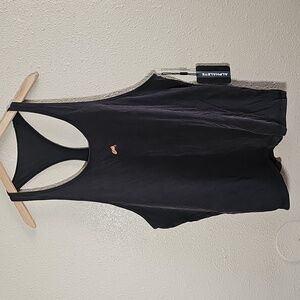 Alphalete Men APEX Mesh Stringer Tank Black Orange.